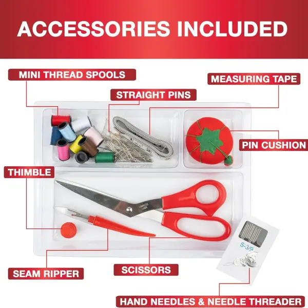 SINGER 07232 Sewing Basket with Sewing Kit Accessories