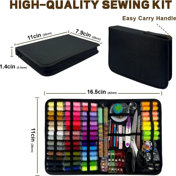 305Pcs Sewing Kit for Adults, 56Color Thread Spools, Portable Needle and Thread Kit for Sewing, with Scissors and Accessories for Adults, Beginner, Home, Travel, Emergency Sewing Kits