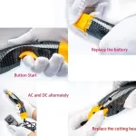 Electric Fabric Scissors, Cordless with 3 Blades (2 All-Purpose + 1 Shoe Pattern), Rechargeable Cutter for Sewing, Cardboard, Leather, Craft Cutting Tools (2Pcs All-Purpose Blade+1Pcs Shoe Blade)