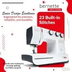 Bernette B35 Sewing Machine for Beginners | 23 Built-In Stitches, 7 Presser Feet, One-Step Buttonhole | Includes Cutting Mat, Scissors, Bobbins, Seam Ripper, Screwdriver, Foot Pedal & Accessories