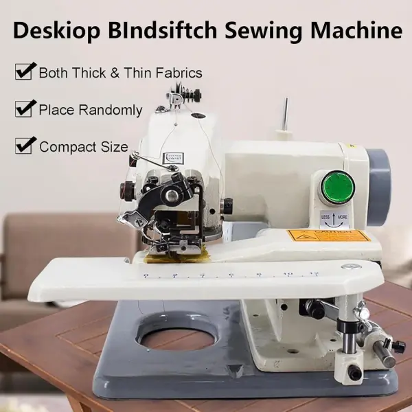 Portable Blind Stitch Hemming Sewing Embroidery Machine 1200rpm Speed 3-8mm Needle Pitch Hemming Pants Pedal 10 Needles