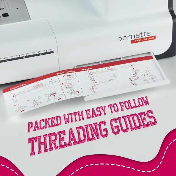 Bernette B37 Computerized Sewing Machine with 60-Piece Northern Lights Thread Set | Advanced Sewing & Quilting | LCD Display, Memory Function, 50 Built-in Stitches | Adjustable Speed
