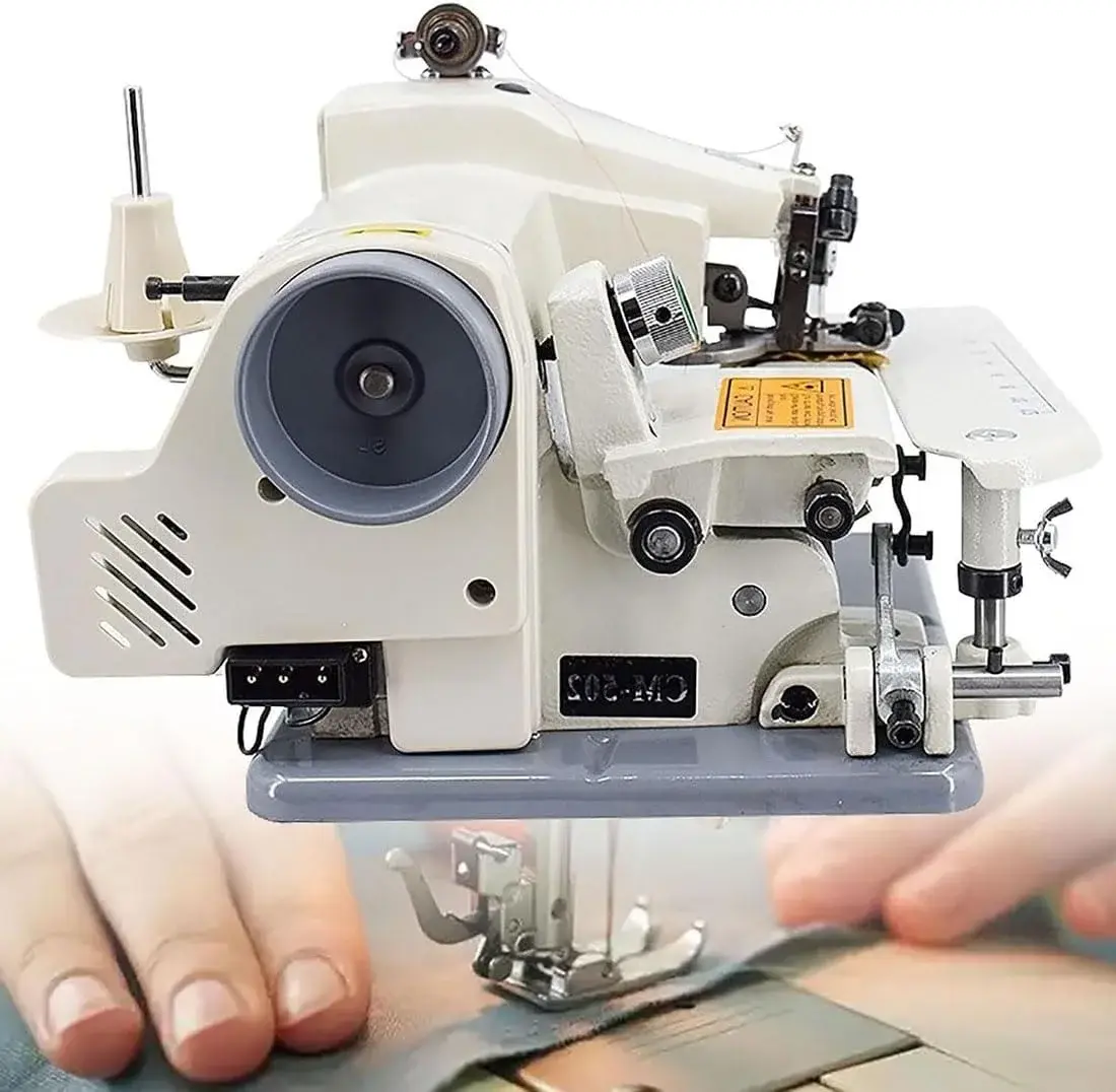 Portable Blind Hemming Machine 1200RPM, Adjustable Stitch Pitch 3-8mm, Single Needle Chain Stitcher for Pants Cuffs, Includes Foot Pedal & Needles, Compact Electric Sewing Tool