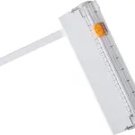 Malockos Mini Paper Cutter Tailoring Portable Scrapbook Metal Blade Guillotine Cutting Tool Non-slip Cushion Scale - Tool Parts - - (Color: White)
