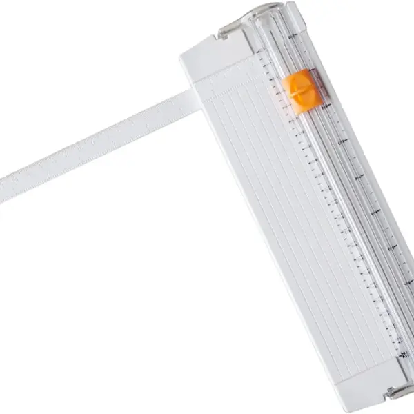 Malockos Mini Paper Cutter Tailoring Portable Scrapbook Metal Blade Guillotine Cutting Tool Non-slip Cushion Scale - Tool Parts - - (Color: White)