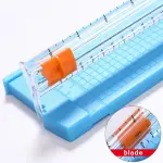 Malockos Mini Paper Cutter Tailoring Portable Scrapbook Metal Blade Guillotine Cutting Tool Non-slip Cushion Scale - Tool Parts - - (Color: White)