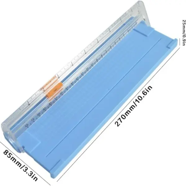 Malockos Mini Paper Cutter Tailoring Portable Scrapbook Metal Blade Guillotine Cutting Tool Non-slip Cushion Scale - Tool Parts - - (Color: White)