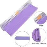 Malockos Mini Paper Cutter Tailoring Portable Scrapbook Metal Blade Guillotine Cutting Tool Non-slip Cushion Scale - Tool Parts - - (Color: White)