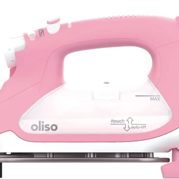 oliso TG1600 ProPlus Auto-Lift Steam Iron - Sewing Quilting & Clothes Ironing – 1800W, Rosé