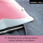 oliso TG1600 ProPlus Auto-Lift Steam Iron - Sewing Quilting & Clothes Ironing – 1800W, Rosé