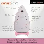 oliso TG1600 ProPlus Auto-Lift Steam Iron - Sewing Quilting & Clothes Ironing – 1800W, Rosé