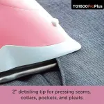 oliso TG1600 ProPlus Auto-Lift Steam Iron - Sewing Quilting & Clothes Ironing – 1800W, Rosé
