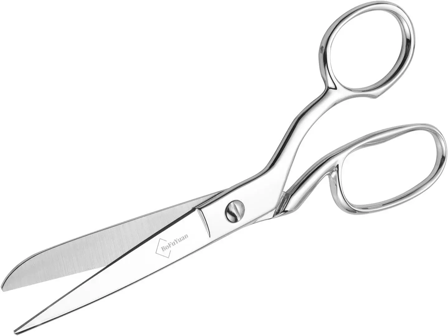 BoFuYuan 8 Inch Professional Stainless Steel Fabric Scissors | Sharp Precision Blades, Bent Handle, Ambidextrous, Tailor Shears for Sewing Quilting Dressmaking Crafting