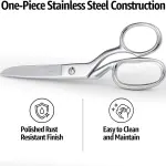 BoFuYuan 8 Inch Professional Stainless Steel Fabric Scissors | Sharp Precision Blades, Bent Handle, Ambidextrous, Tailor Shears for Sewing Quilting Dressmaking Crafting