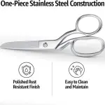 BoFuYuan 8 Inch Professional Stainless Steel Fabric Scissors | Sharp Precision Blades, Bent Handle, Ambidextrous, Tailor Shears for Sewing Quilting Dressmaking Crafting