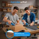AUDRILO Electric Scissors Cordless Rechargeable Fabric Cutter, Cardboard Cutter, 4V 2000 mAh Electric Cutter, Portable Cutting Tool, USB Charging DIY Craft Tailoring for Cloth, Leather, Carpet - Blue