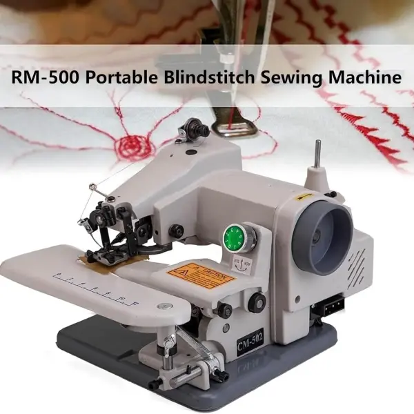 Portable Blind Hemming Machine 1200RPM Desktop Stitcher for Dresses Skirts Coats Adjustable Speed Foot Control Single Thread Sewing Tool for Home Tailoring Alterations