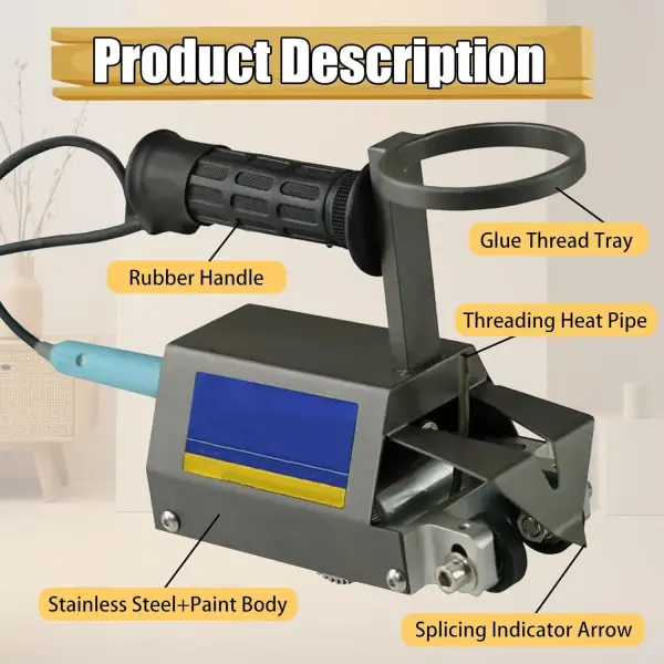 Portable Cycloidal Veneer Patchwork Machine, Automatic Mechanical Sewing Tool with Thread, for Wood Panel Stitching, Upholstery Crafting Single
