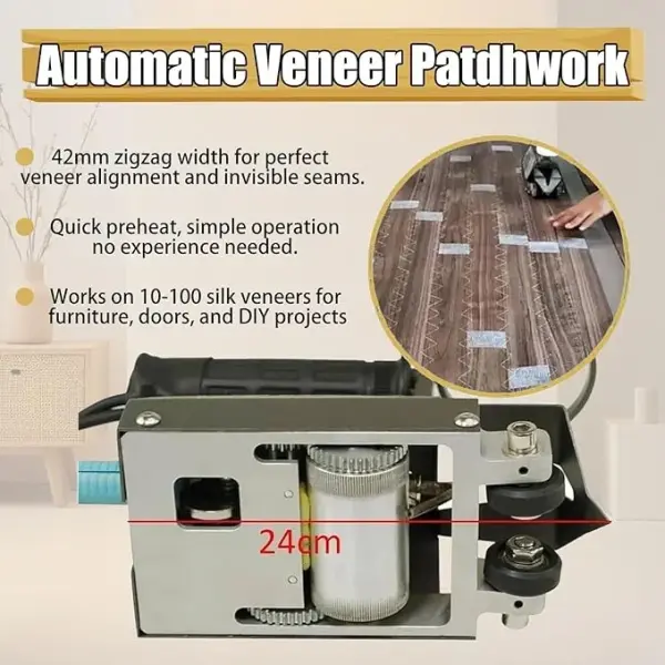 Portable Cycloidal Veneer Patchwork Machine, Automatic Mechanical Sewing Tool with Thread, for Wood Panel Stitching, Upholstery Crafting Single