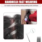 Cordless Wig Sewing Inject Machine, 1000W Handheld Hair Weaving Tool, Wig Tying Machine, 5000 RPM, with Dual Batteries for Salon & Home Use