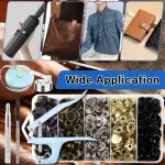 508PCS Heavy Duty Snap Fastener Tool, Canvas Snap Kit, Stainless Steel Snaps,5/8 inche Snap Fastener Kit, Snap Button Kit for Boat Cover, Repairing Boat Covers, Canvas, Sewing Tarps, Bag,Jeans,Clothes