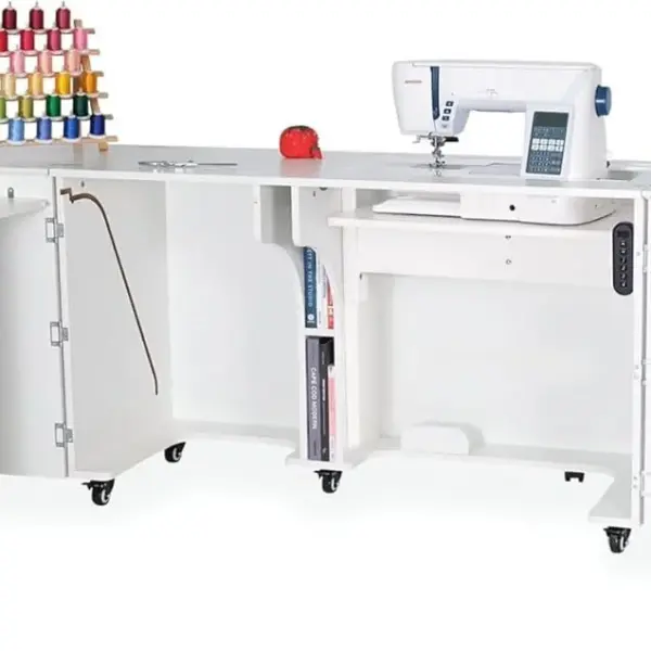 Arrow Sewing Aussie Dual Rail Electric Sewing Cabinet, Ash-White