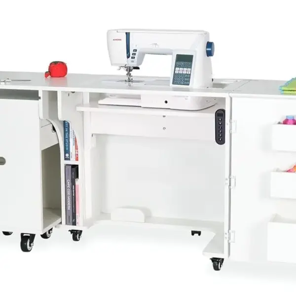 Arrow Sewing Aussie Dual Rail Electric Sewing Cabinet, Ash-White