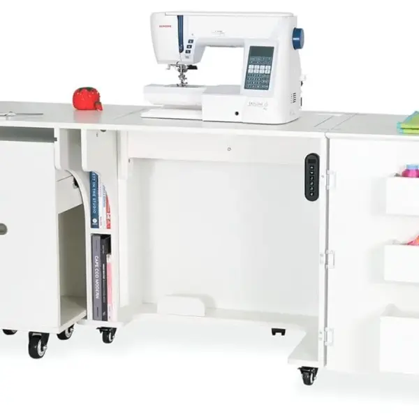 Arrow Sewing Aussie Dual Rail Electric Sewing Cabinet, Ash-White