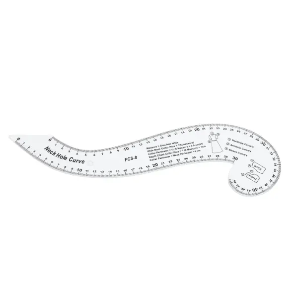 Goshyda Sewing Pattern Making Tools Durable Clear Scale Ruler Set for Fashion Design Drafting, 7Pcs for Tailors and Sewing Enthusiasts