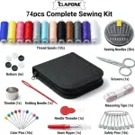 85 Pieces Sewing Kit Box with Thread, Needles & Scissors – Complete Sui Dhaga Tailoring Accessories Set with Needle Threader, Measuring Tape & Buttons – Portable Travel Stitching Kit for Home & Sewing