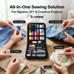 85 Pieces Sewing Kit Box with Thread, Needles & Scissors – Complete Sui Dhaga Tailoring Accessories Set with Needle Threader, Measuring Tape & Buttons – Portable Travel Stitching Kit for Home & Sewing