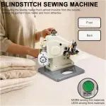 Desktop Blindstitch Sewing Machine 1250 SPM Hemmer Adjustable Stitch Ratio Metal Body for Cuffs Skirts Draperies Portable Compact Design