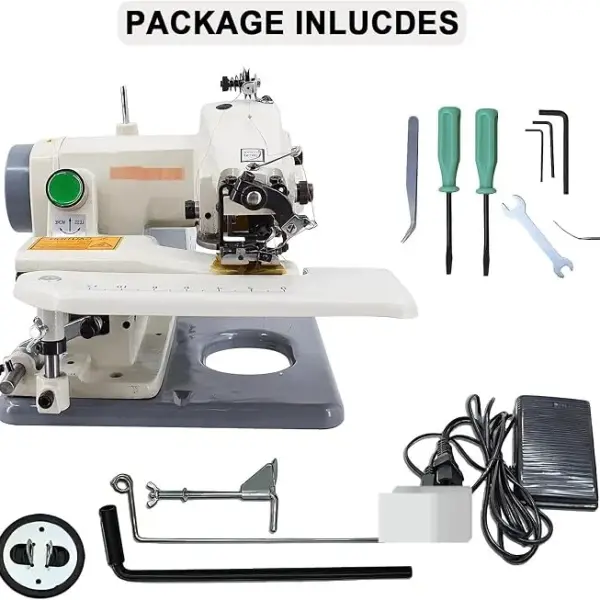 Desktop Blindstitch Sewing Machine 1250 SPM Hemmer Adjustable Stitch Ratio Metal Body for Cuffs Skirts Draperies Portable Compact Design
