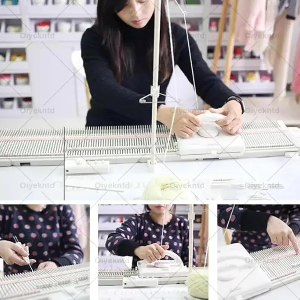 Knitting Machine Silver Reed Knitting Machine 6.5mm Mid Gauge 150 Stitches Domestic Knitting Machine with Accessories, Household Sewing Tool Set for Hand Weaving Loom for Sock Hat Scarf