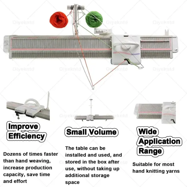 Knitting Machine Silver Reed Knitting Machine 6.5mm Mid Gauge 150 Stitches Domestic Knitting Machine with Accessories, Household Sewing Tool Set for Hand Weaving Loom for Sock Hat Scarf