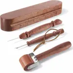 AceOrbit 4 Pcs Wooden Clapper Sewing Quilting Tool Set Include Tailors Clapper, Quilting Seam Roller, Seam Ripper, Stiletto Pressing Tool for Sewing Fabric Folds Clothing Wrinkle
