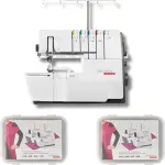 Bernette B68 Airlock Serger Sewing Machine | Adjustable Stitch Length, 1300SPM, LED Light, 5 Thread Options, Presser Foot Adjustment | Free 6 Pcs Overlock Foot Kit & 7 Pcs Coverstitch Foot Kit