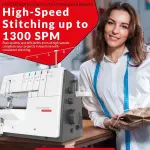 Bernette B68 Airlock Serger Sewing Machine | Adjustable Stitch Length, 1300SPM, LED Light, 5 Thread Options, Presser Foot Adjustment | Free 6 Pcs Overlock Foot Kit & 7 Pcs Coverstitch Foot Kit