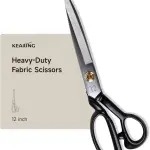 KEARING 12 Inch Heavy Duty Fabric Scissors, Professional Tailor Shears for Precision Cutting of Leather, Denim, and Multi-Layer Fabrics for Sewing, Dressmaking, Cutting - 1 lb - Right-Handed