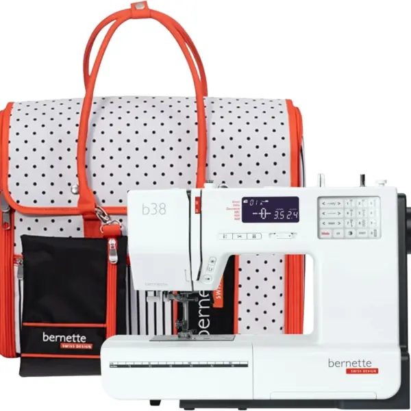 Bernette B38 Computerized Sewing Machine for Quilting & Embroidery with Free Tote Bag – Heavy-Duty, Portable with LCD Display for Seamless Stitching & Creative Sewing Projects