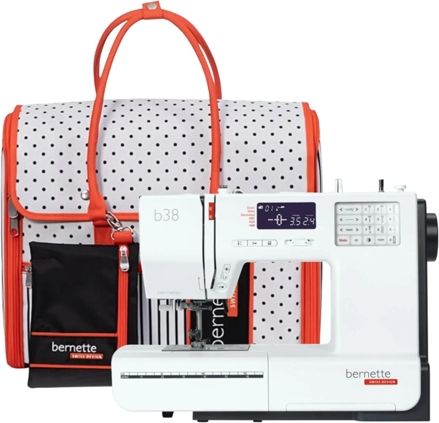 Bernette B38 Computerized Sewing Machine for Quilting & Embroidery with Free Tote Bag – Heavy-Duty, Portable with LCD Display for Seamless Stitching & Creative Sewing Projects
