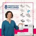 Bernette B38 Computerized Sewing Machine for Quilting & Embroidery with Free Tote Bag – Heavy-Duty, Portable with LCD Display for Seamless Stitching & Creative Sewing Projects