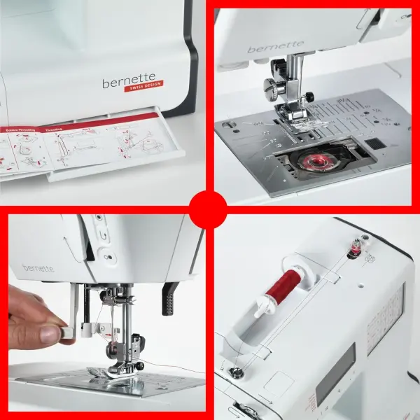 Bernette B38 Computerized Sewing Machine for Quilting & Embroidery with Free Tote Bag – Heavy-Duty, Portable with LCD Display for Seamless Stitching & Creative Sewing Projects