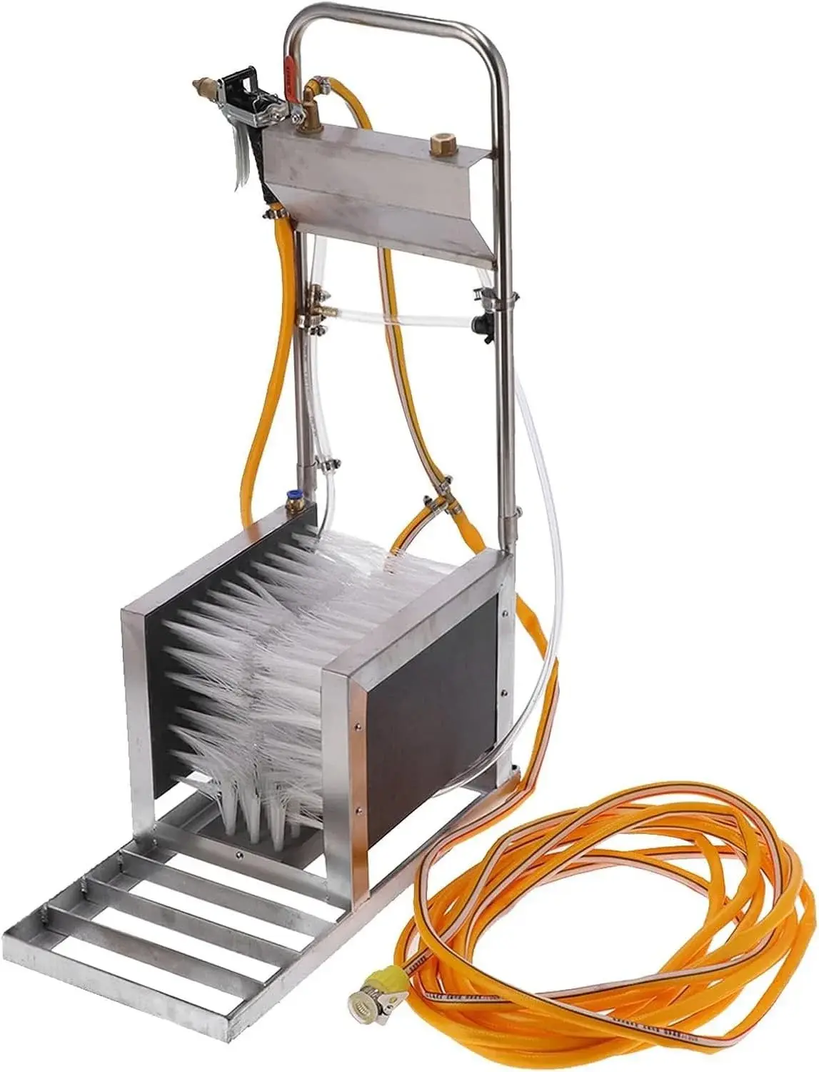 Boot Scrubber, Stainless Steel Shoe Brush Scraper & Footwear Cleaner, with Water Spray Gun, Automatic Scrubber Boot Scraper Boot Brush Mud Remover for Livestock Farm