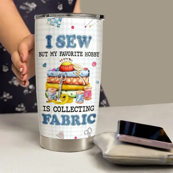 SANDJEST Sewing Tumbler 20oz Stainless Steel Insulated Travel Mug Cup for Women Girls Grandma Mom Sewing Gifts for Birthday Christmas Mothers Day