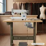 550W Industrial Sewing Machine 1/2HP Commercial Grade Sewing Equipment with Motor 0-5 mm Electric Upholstery Sewing Tool Heavy Duty for Tailors