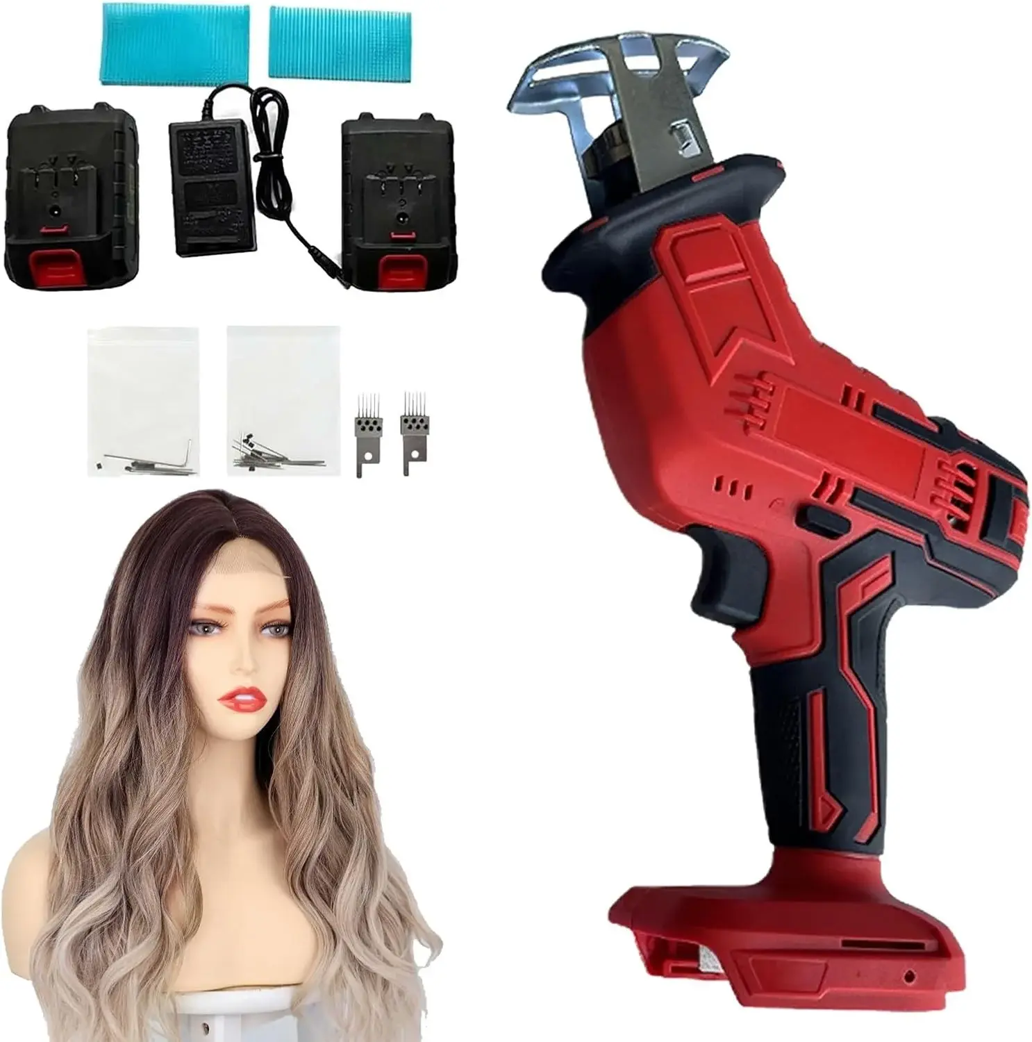 1000W Cordless Electric Wig Sewing Machine, Handheld Hair Transplant Tool for Salon, PU Simulation Wig Maker, Professional Wig Making Equipment, Portable & Efficient.