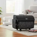 Everything Mary 4 Wheels Collapsible Deluxe Sewing Machine Storage Case - Rolling Trolley Carrying Bag for Brother, Singer