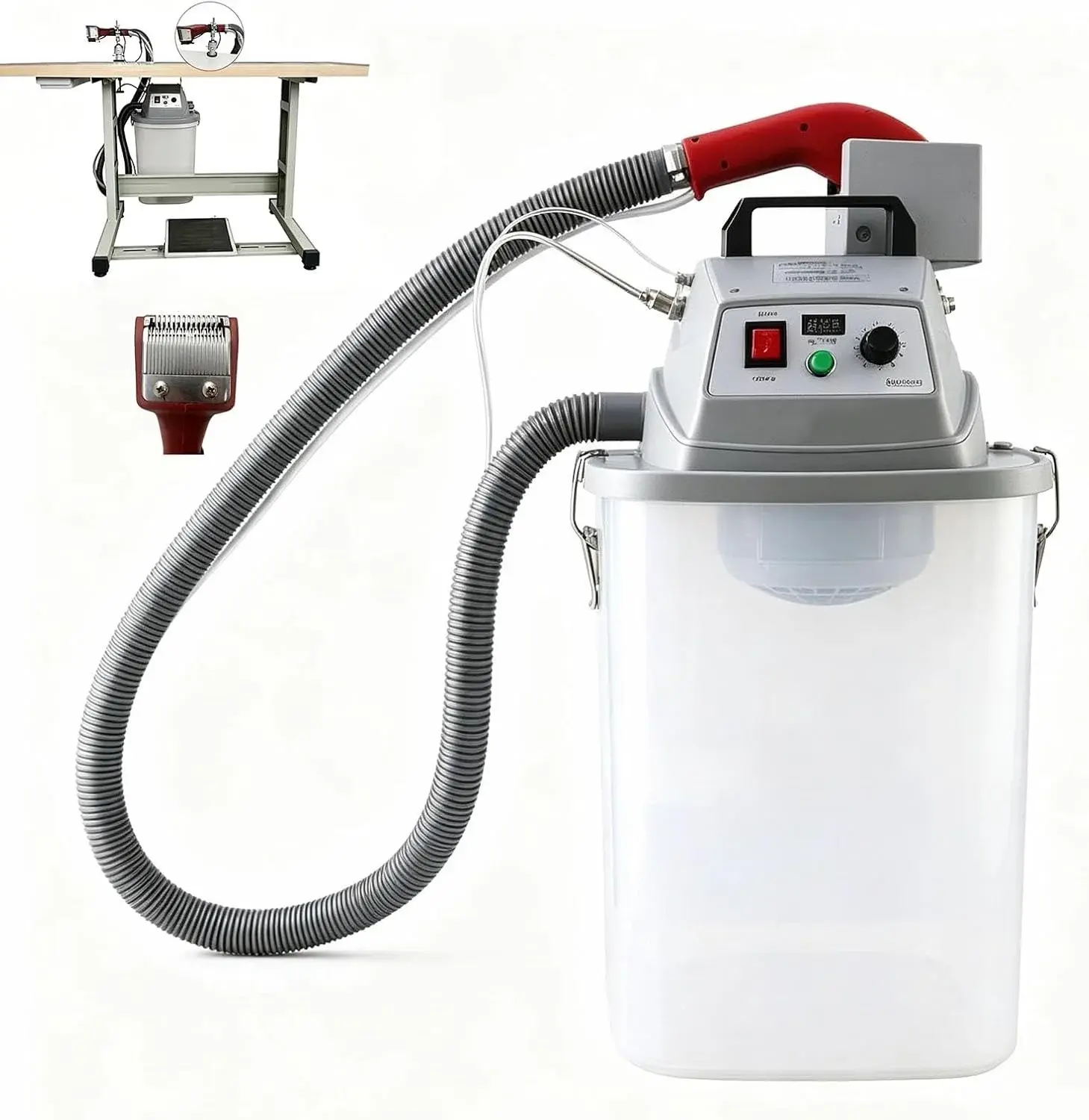 Smart Fabric Thread Trimming Machine with 30L Storage Bucket, Professional 450W Electric Brushless Trimmer, Single Head for Garment Production, High Speed Industrial Sewing Tools Kit