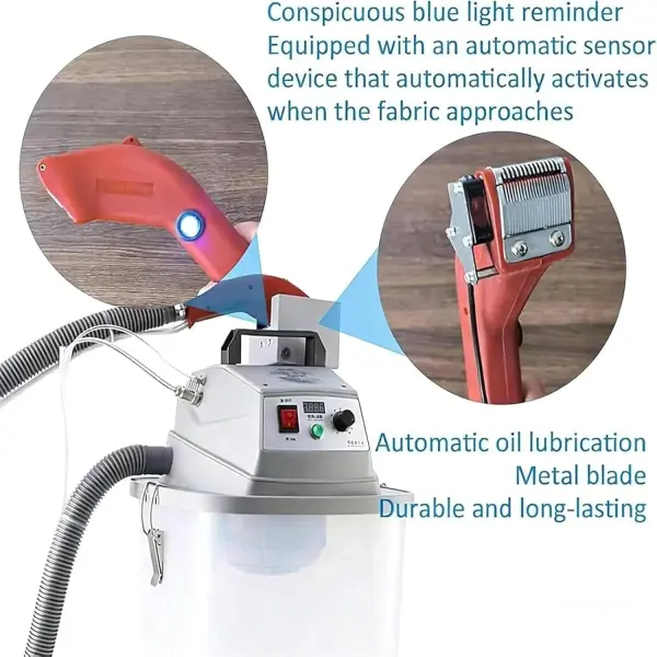 Smart Fabric Thread Trimming Machine with 30L Storage Bucket, Professional 450W Electric Brushless Trimmer, Single Head for Garment Production, High Speed Industrial Sewing Tools Kit